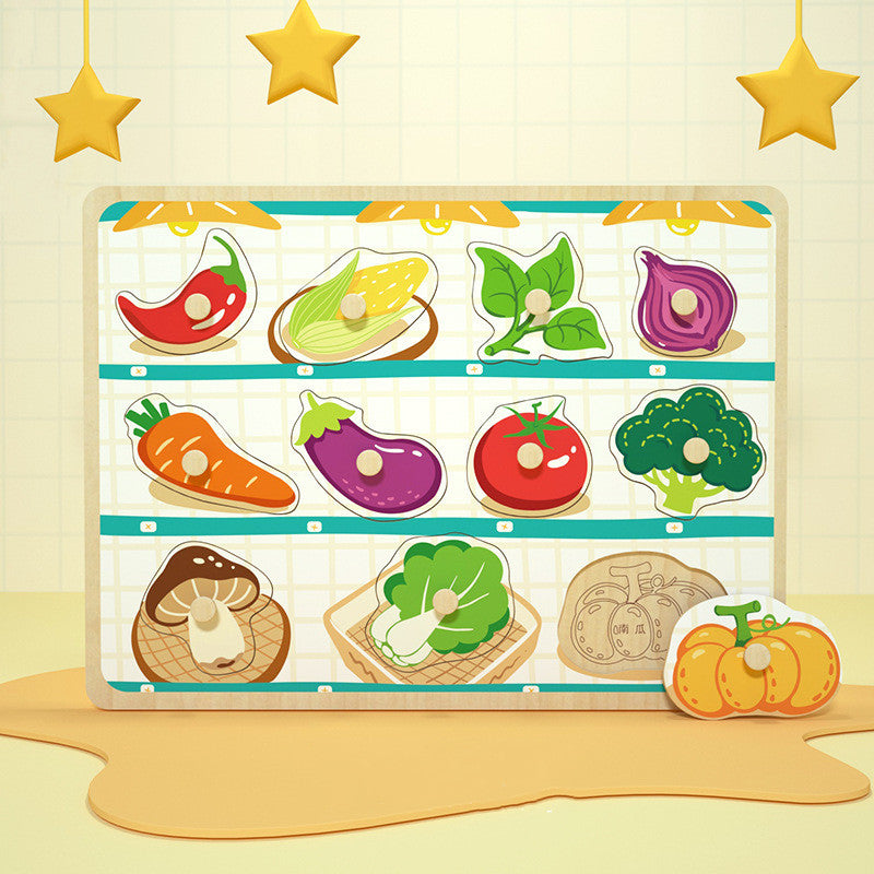 3D Puzzles Cartoon Animals Montessori Wooden Puzzles Hand Grab Boards Tangram Jigsaw Educational Toy